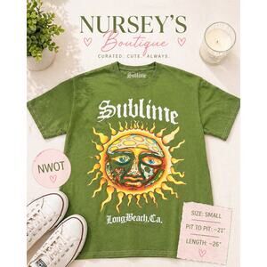 Sublime Sun Graphic Tee Long Beach CA Green NWOT Size S